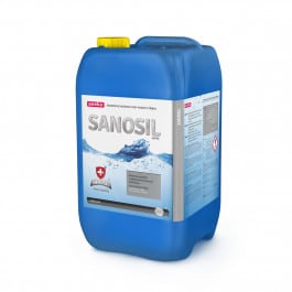 Sanosil super je kapalný vysoce účinný dezinfekční přípravek určený pro dezinfekci swim spa, vířivky a bazénové vody založený na synergickém účinku obou jeho základních složek, peroxidu vodíku a stříbra.